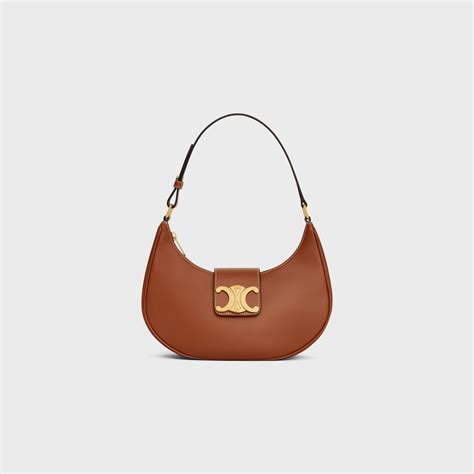 celine triomphe shoulder bag brown|Celine medium ava triomphe bag.